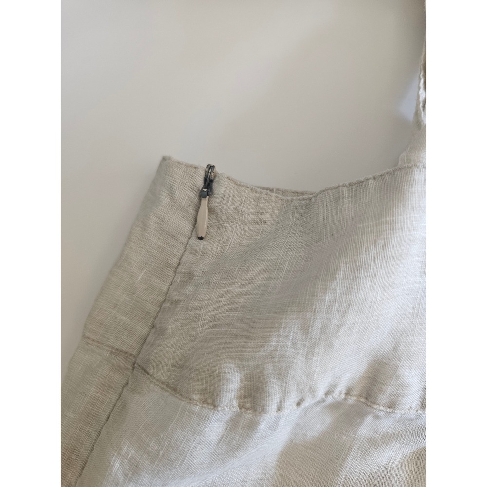 Gudrun Sjoden Linen Tiered Maxi Dress Beige lagenlook cottagecore Small - Picture 6 of 9